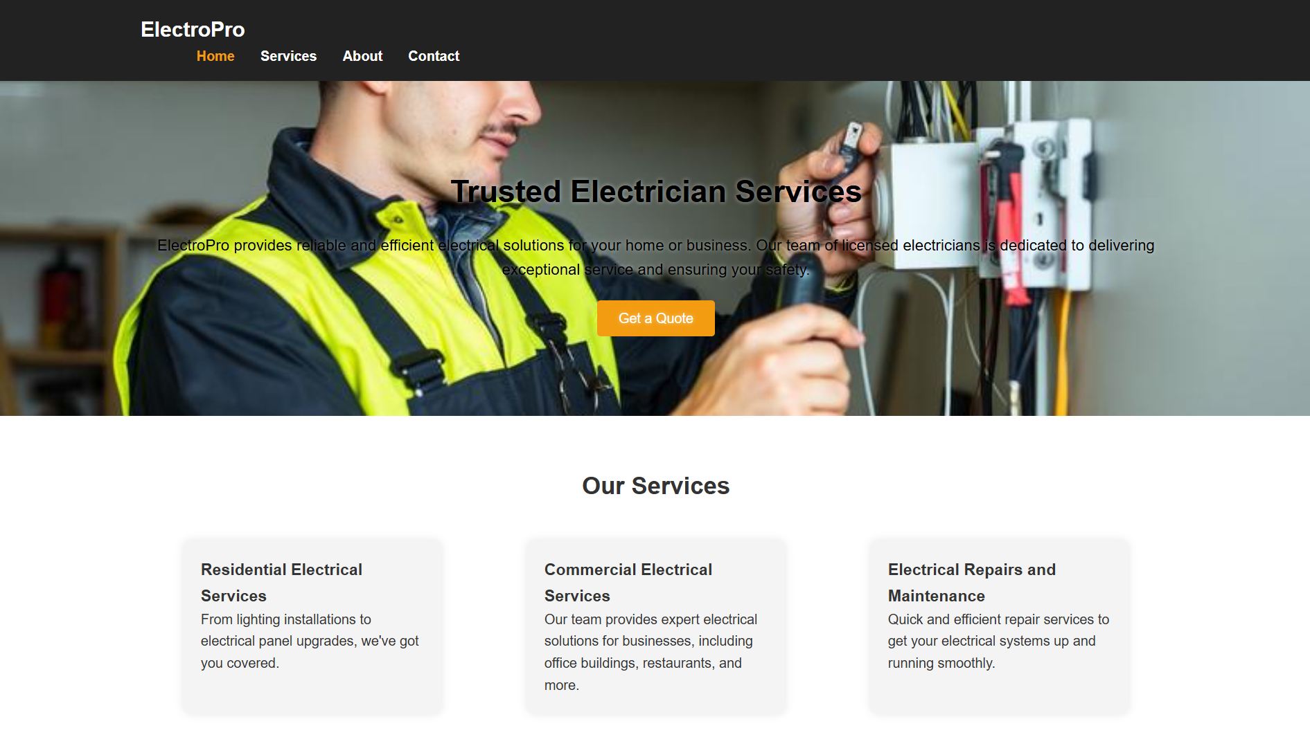 Electrician Business Template
